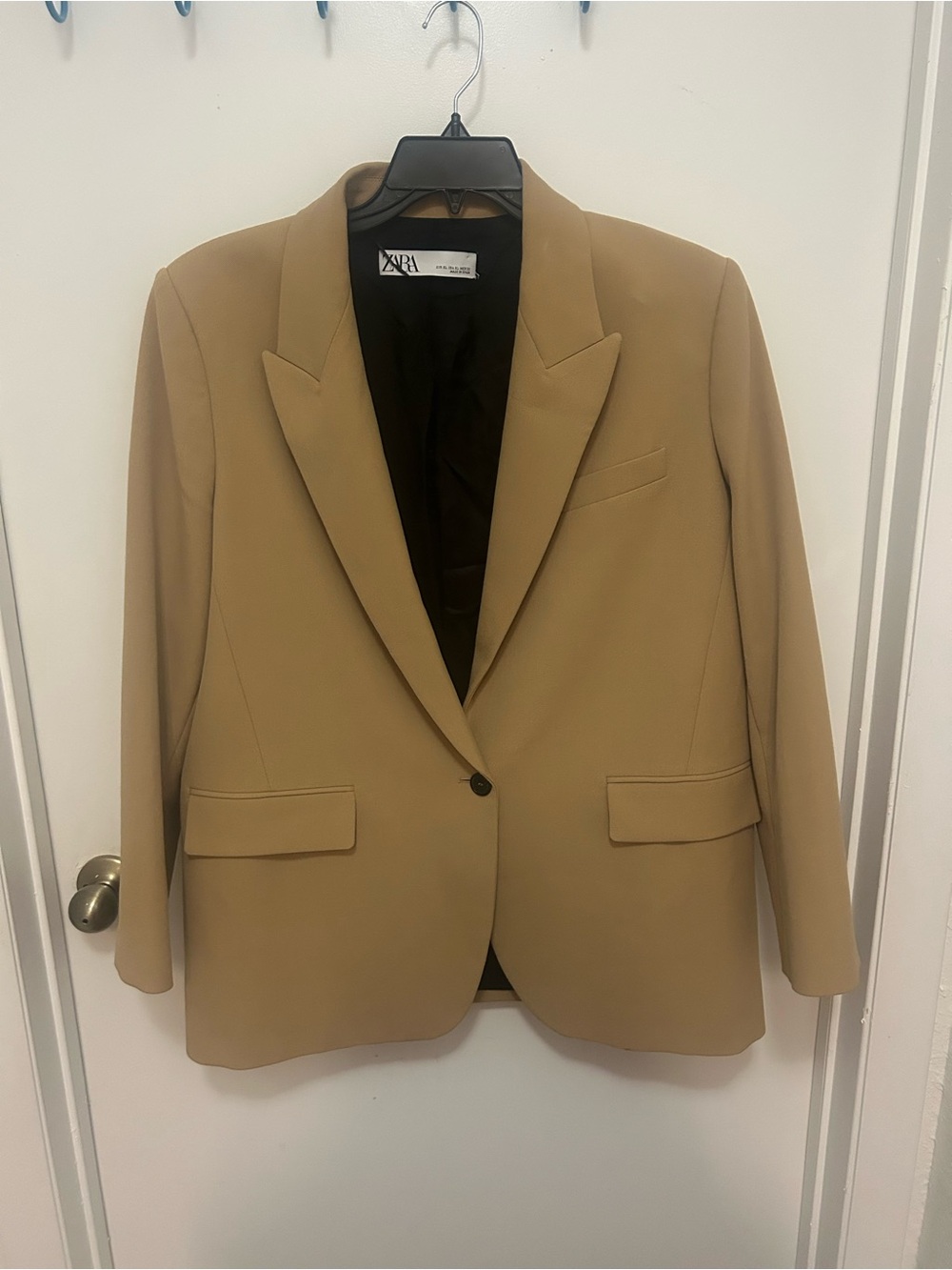 Zara womans Camel Single-Button Blazer